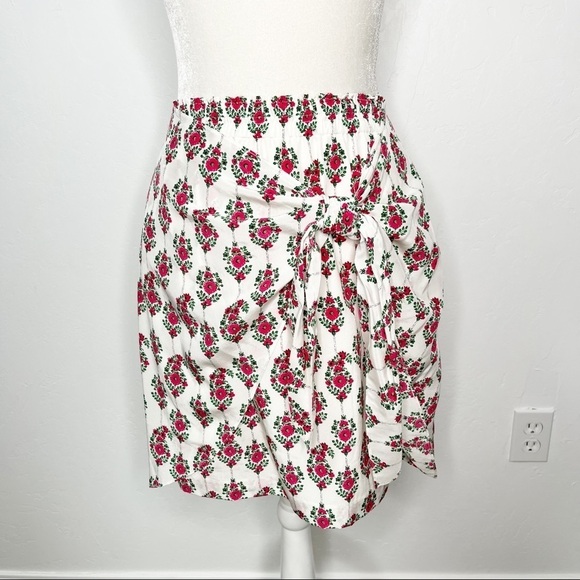 Club Monaco Layli Floral Silk Front Tie Skirt Size 2 - Picture 3 of 12